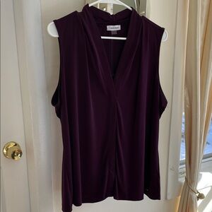 Calvin Klein Plum Sleeveless Blouse